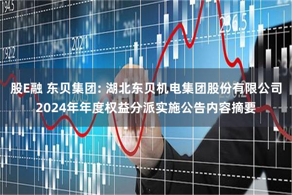 股E融 东贝集团: 湖北东贝机电集团股份有限公司2024年年度权益分派实施公告内容摘要