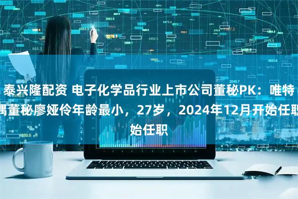 泰兴隆配资 电子化学品行业上市公司董秘PK：唯特偶董秘廖娅伶年龄最小，27岁，2024年12月开始任职