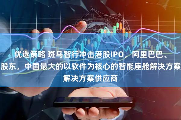 优选策略 斑马智行冲击港股IPO，阿里巴巴、上汽为股东，中国最大的以软件为核心的智能座舱解决方案供应商